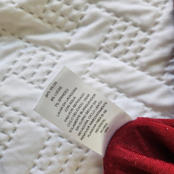 Sparkly Glitter Red Top Medium Bodysuit - Picture 5 of 5